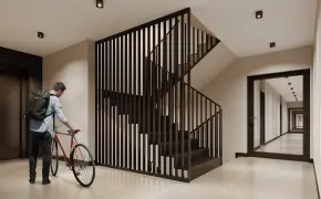 Schody klatki schodowej inwestycji Sadyba Spot, Warszawa Mokotów